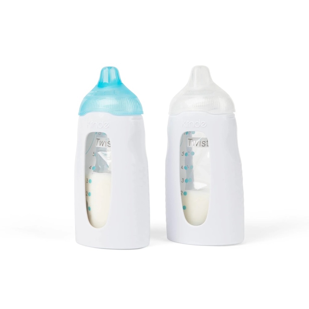 Kiinde Twist Baby Bottle Set - Blue, White, & Green